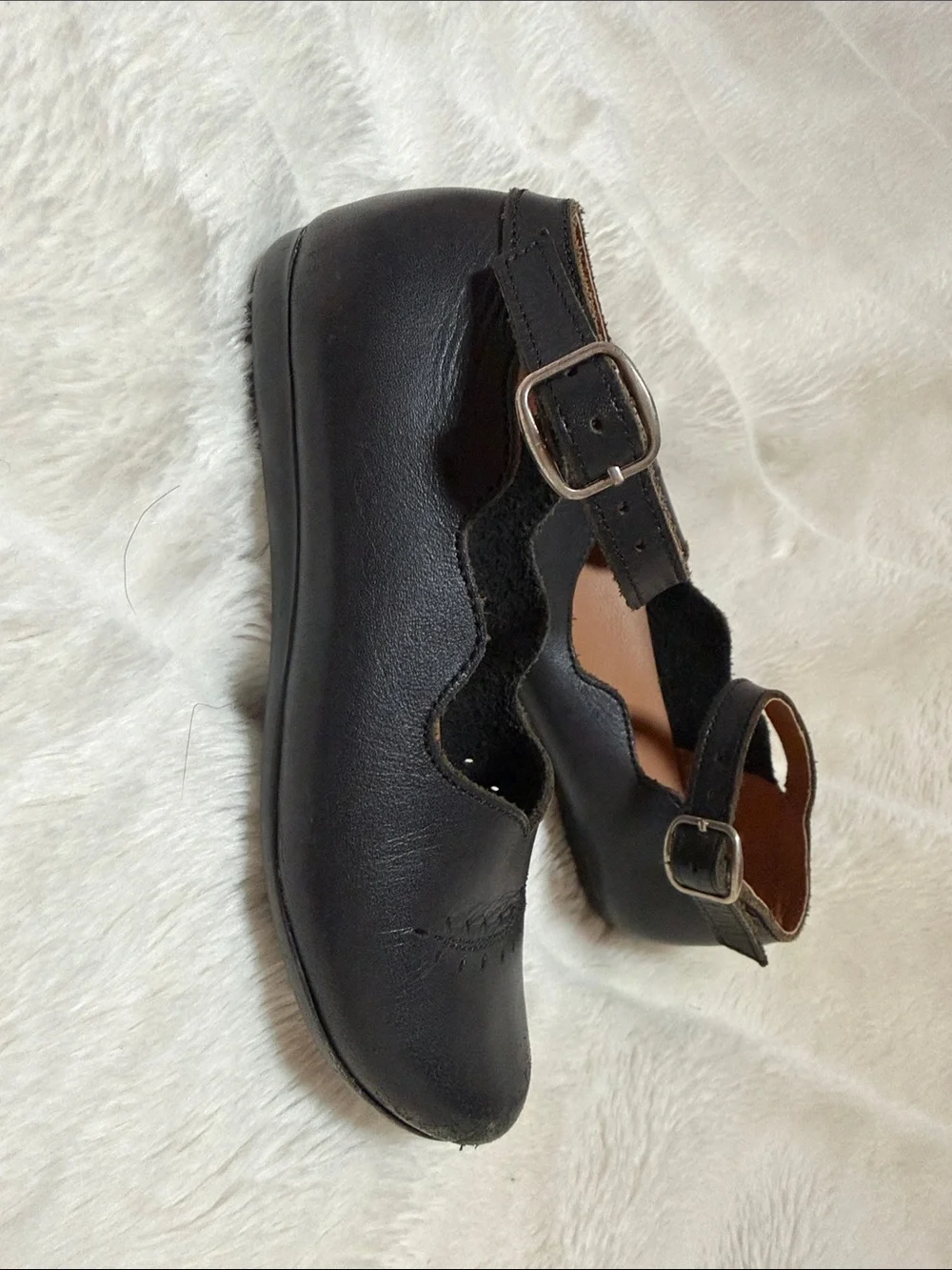 Girls' Black Mary Jane Dress Shoes with Buckle Strap